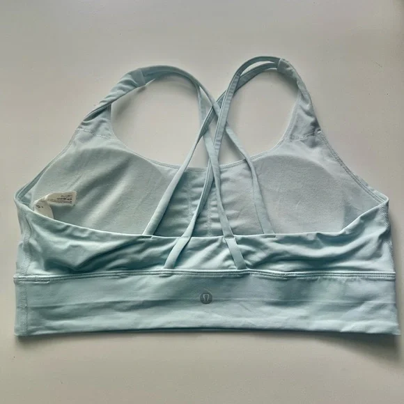 Lululemon Energy Bra Long Line Blue Glow Size 14 - Picture 2 of 4